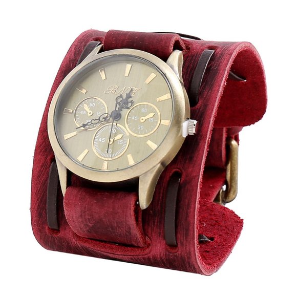✨✨BRAND NEW Punk Style Vintage Leather Men's Watch - Picture 1 of 5